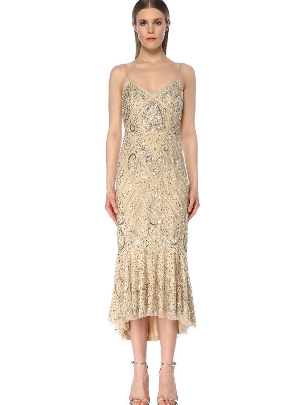 Aidan Mattox Beaded Midi Dress